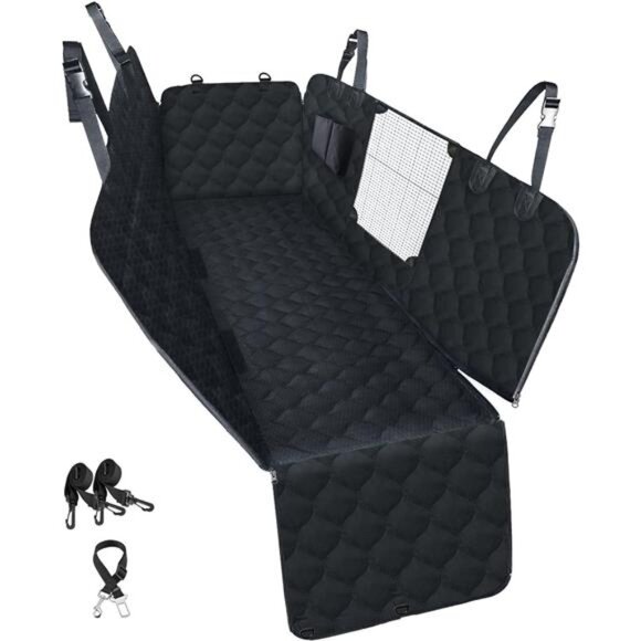 Dog Car Seat Cover with Mesh Window,100% Waterproof Dog Seat Cover for Back Seat - Picture 1 of 7